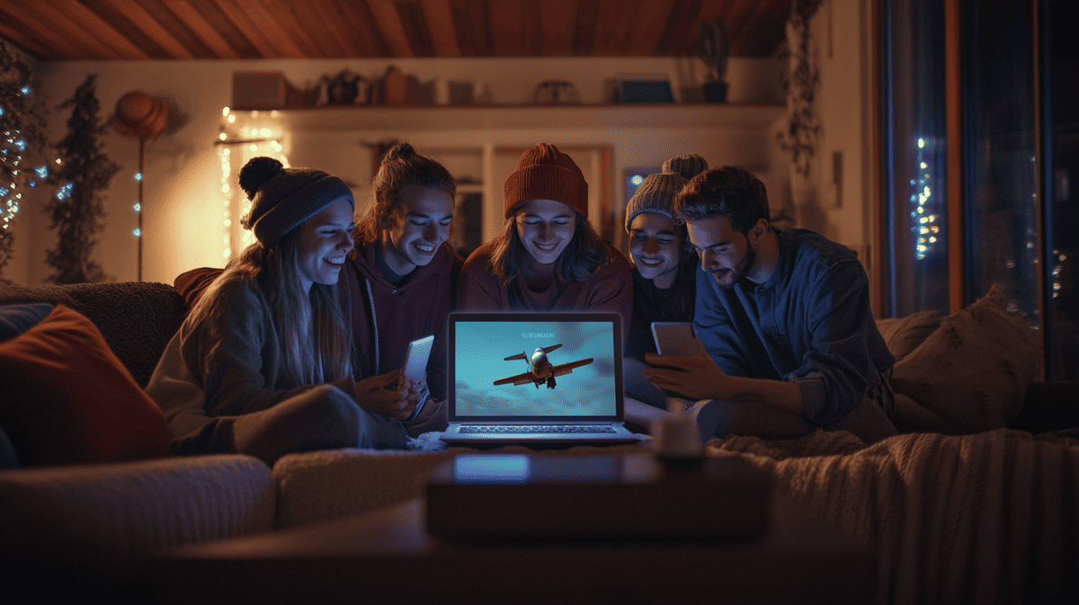 Um grupo de amigos jovens reunidos ao redor de um laptop - que horas o Aviator paga